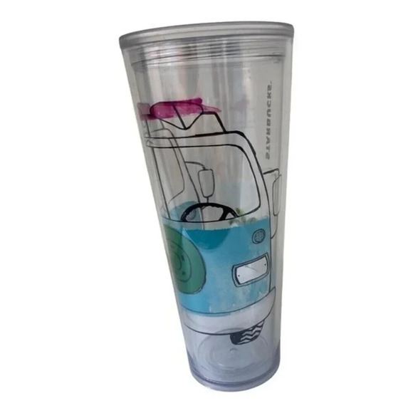 Starbucks Tumbler‎ Camper Van Summer Surfboard Beach Venti Cold Acrylic Cup Only - Picture 1 of 10